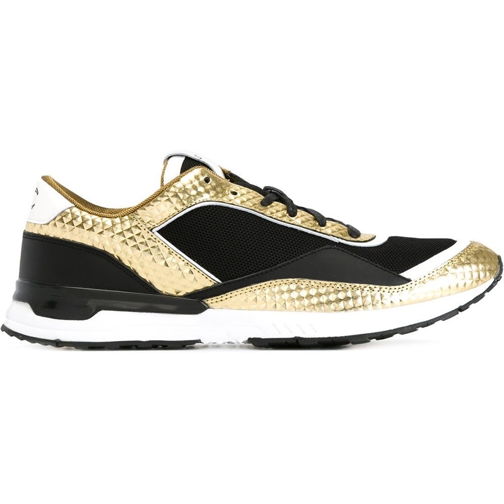 Just Cavalli Gold Black Sneakers Leather Shoes 9